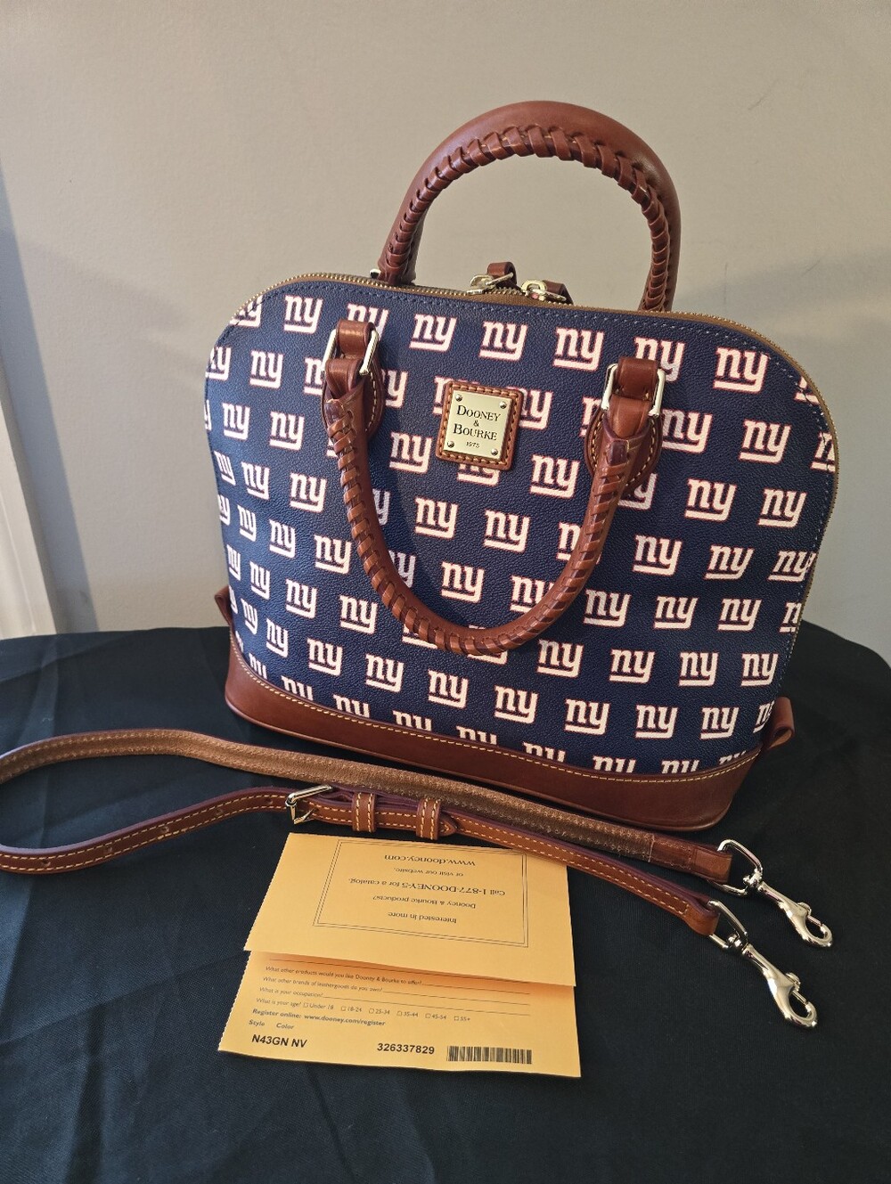 🏈 Dooney & Bourke NFL New York Giants Zip Zip Satchel Crossbody Bag NEW